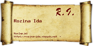 Rozina Ida névjegykártya